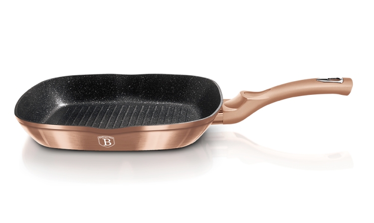 Product detail of BERLINGERHAUS Pánev grilovací s mramorovým povrchem 28 cm Rosegold Metallic Line BH-1521