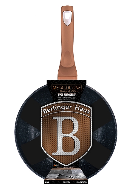BERLINGERHAUS Pánev Wok s mramorovým povrchem 28 cm Rosegold Metallic Line BH-1512 - thumb (8)