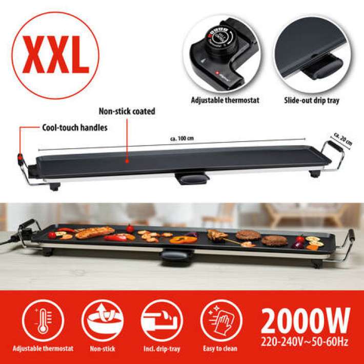ALPINA Stolní elektrický gril teppanyaki 100x20 cm, 2000 W ED-223161