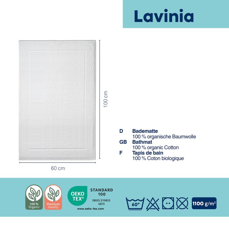 KELA Koupelnová předložka LAVINIA 100% biobavlna bílá 60x100 cm KL-23914 - thumb (2)