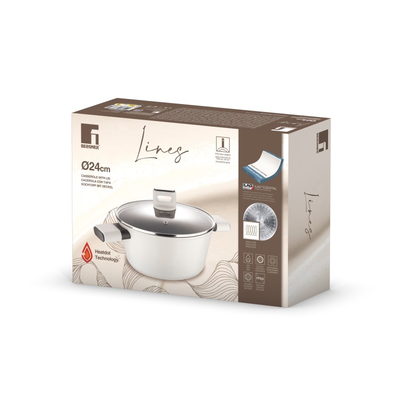 BERGNER Hrnec s poklicí s nepřilnavým povrchem LINES 24 cm BG-56092-GY - thumb (1)