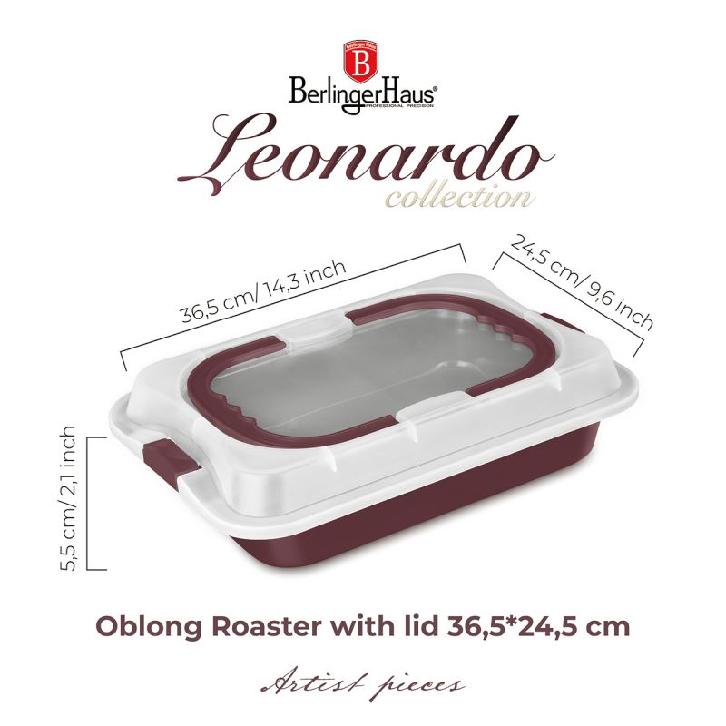 BERLINGERHAUS Plech na pečení s víkem přenosný Leonardo Collection BH-8636