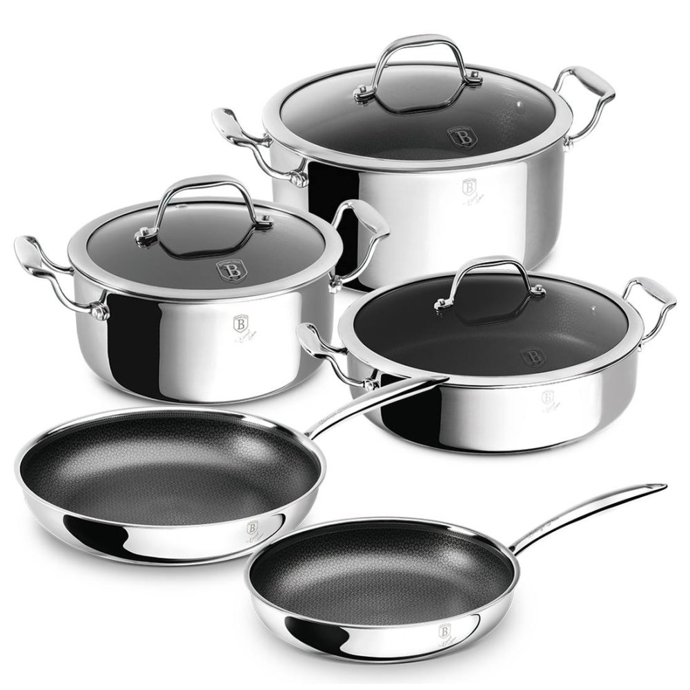 BERLINGERHAUS Sada nádobí s 3D nepřilnavým povrchem 8 ks nerez Eternal Collection BH-8959