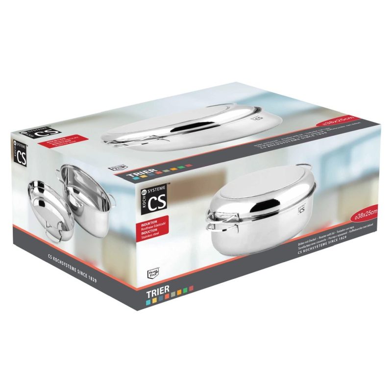 CS KOCHSYSTEME Pekáč s víkem nerezový TRIER 38 cm. CS-075224