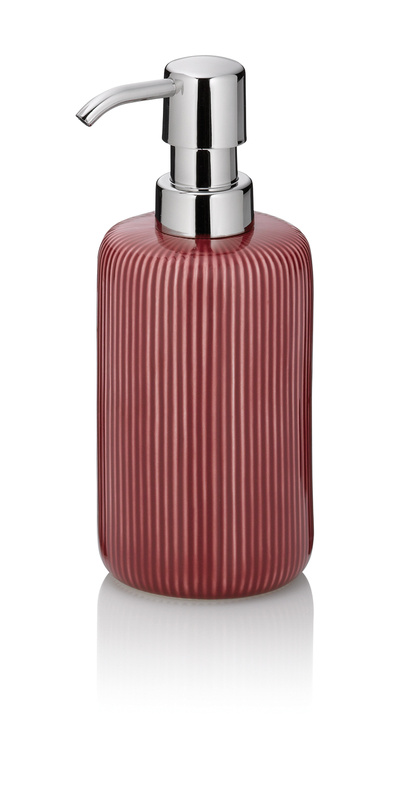 KELA Dávkovač mydla Ava keramika červená 350 ml KL-24412