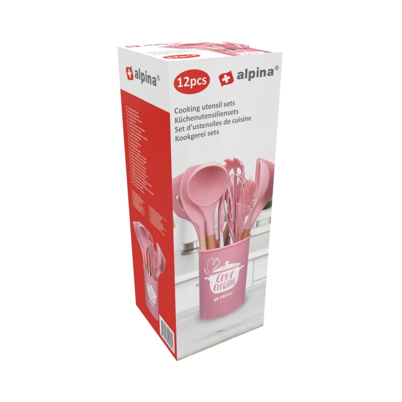 ALPINA Sada kuchyňského náčiní 12 ks růžová ED-224025 - thumb (1)