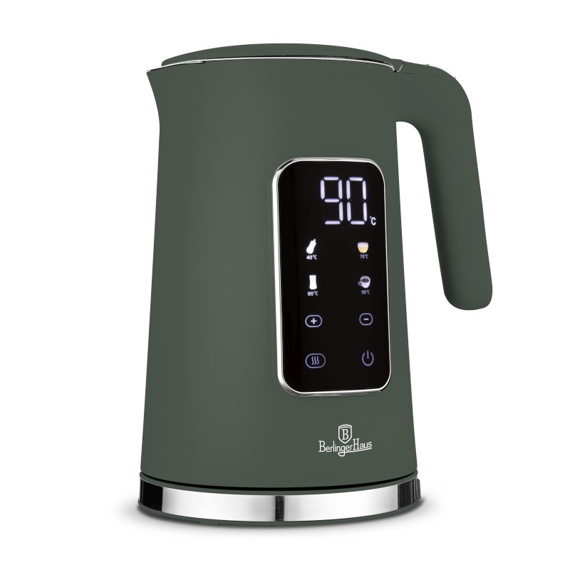 BERLINGERHAUS Rychlovarná konvice s regulací teploty digitální 1,7 l Matte Green Collection BH-9746