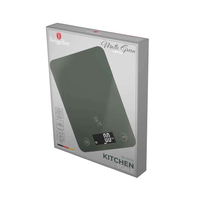 BERLINGERHAUS Kuchyňská váha digitální 5 kg Matte Green Collection BH-9758