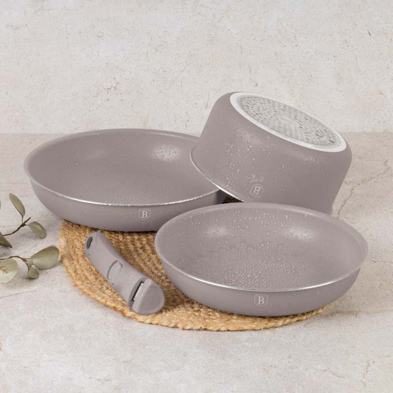 BERLINGERHAUS Sada nádobí s titanovým povrchem 9 ks Taupe Collection BH-8255