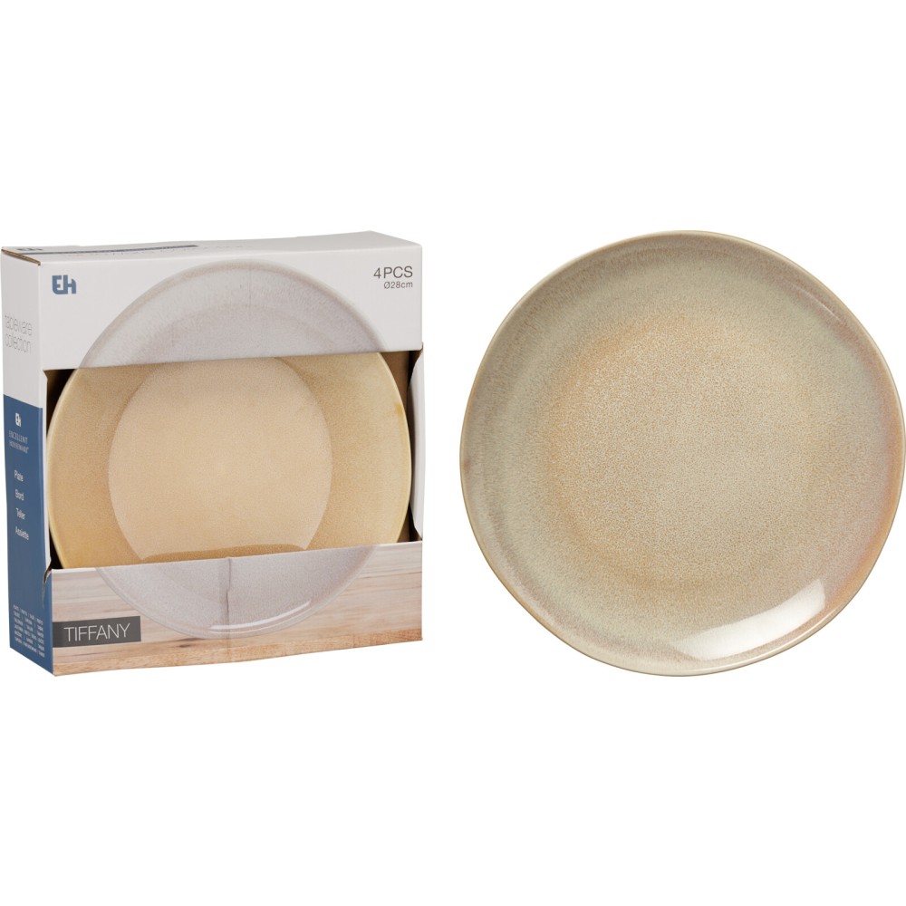 EXCELLENT HOUSEWARE Talíř mělký sada 4 ks pr. 28 cm béžová KO-Q07000040