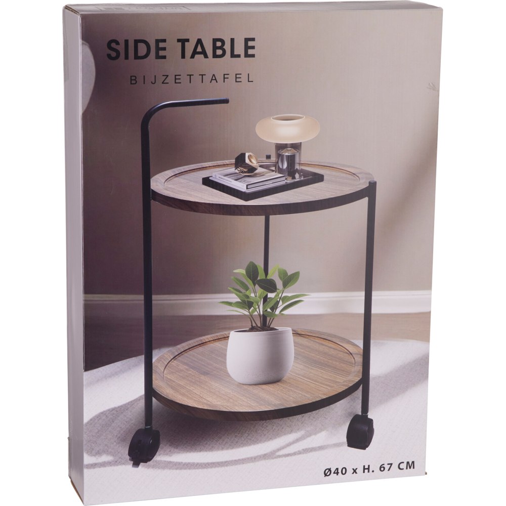 H & S COLLECTION Stolek odkládací a servírovací na kolečkách 67 cm hnědá KO-DD1001520