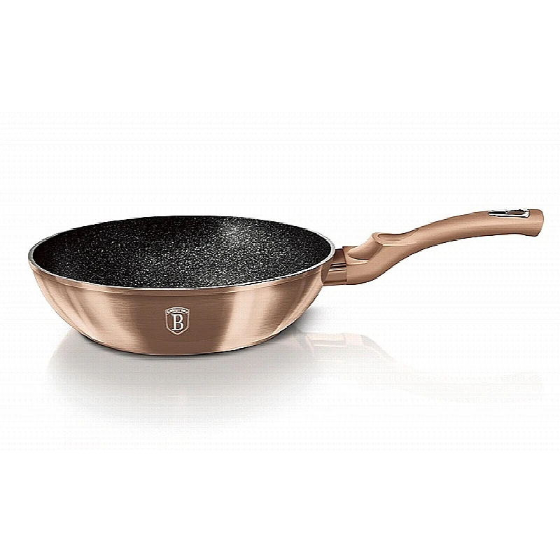 BERLINGERHAUS Wok s mramorovým povrchem 30 cm Rosegold Metallic Line BH-6171