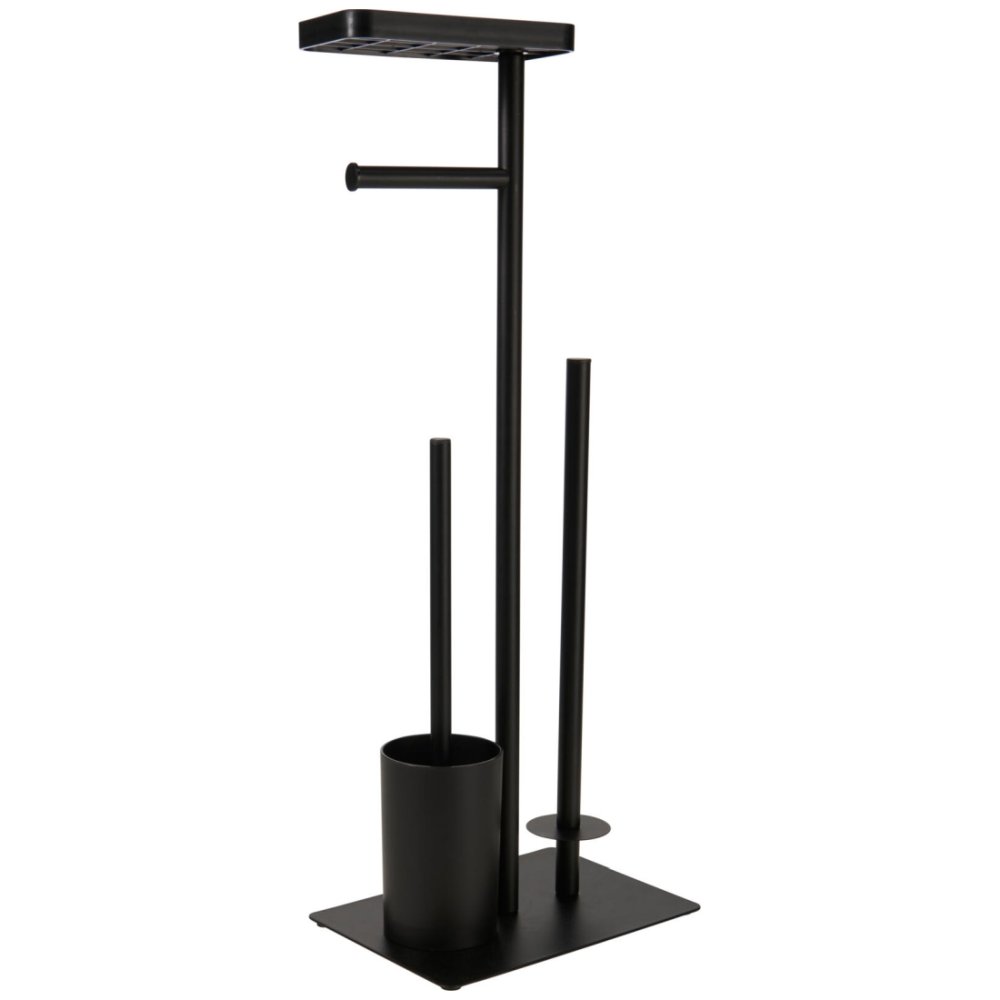 BATHROOM SOLUTIONS WC sada kov/plast 26 × 18 × 68 cm černá KO-C80800070
