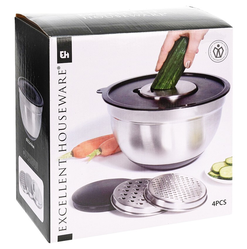 EXCELLENT HOUSEWARE Mísa mixovací se struhadlem na zeleninu sada 4 ks KO-A12405340