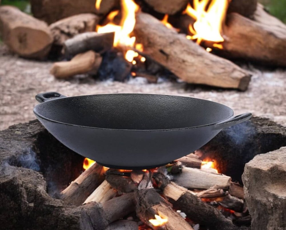 HIT Litinový WOK asijský na sporák, gril i oheň 31 x 8,5 cm HT-23460433 - thumb (5)
