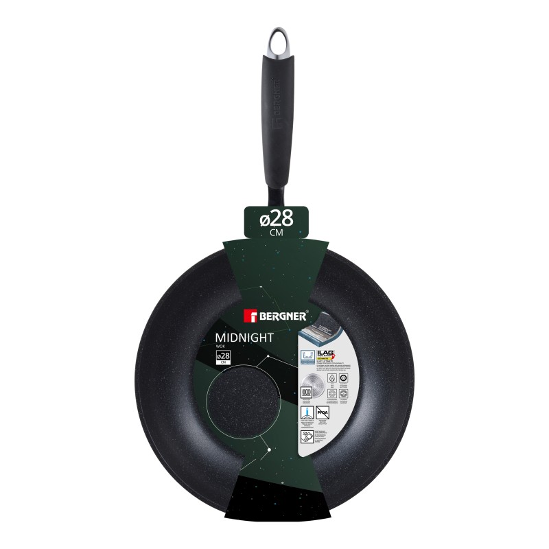 BERGNER Wok pánev s nepřilnavým povrchem MIDNIGHT 28 cm zelená BG-30129-GR - thumb (4)