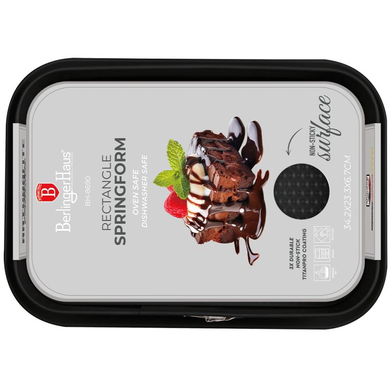 BERLINGERHAUS Obdélníková rozkládací forma 2 v 1 39*27 cm Anthracite Collection BH-8690