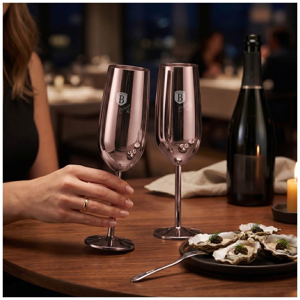 BERLINGERHAUS Sada sklenic 2 ks 260 ml na šampaňské Rosegold BH-8662