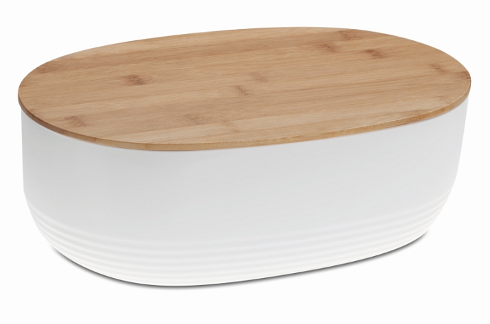 KELA Chlebník NAMUR plast/drevo biela KL-12060