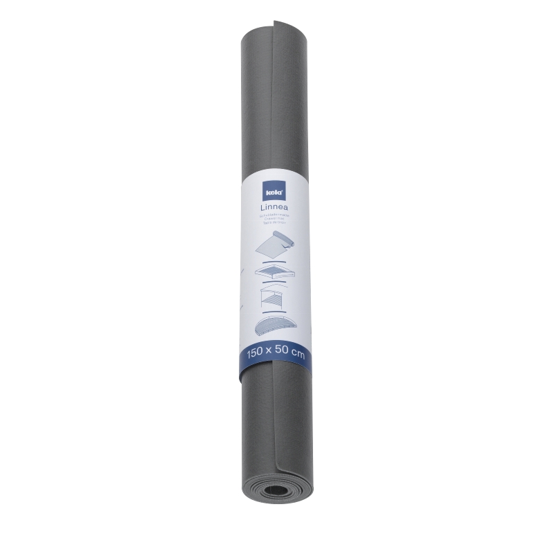 KELA Podložka do zásuvky LINNEA PVC sivá 150 x 50 cm KL-11389