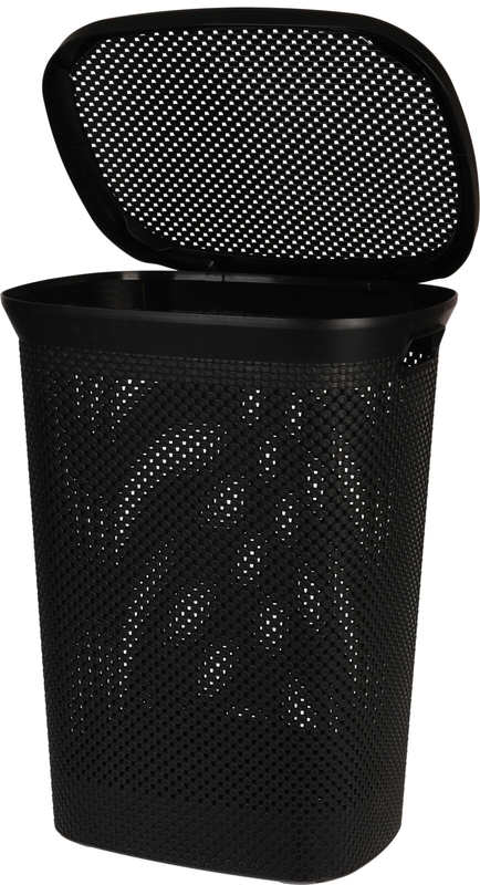 EXCELLENT HOUSEWARE Koš na prádlo s víkem plast 60 l černá KO-027100100