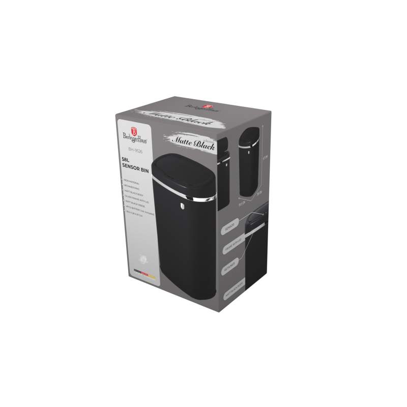 BERLINGERHAUS Bezdotykový odpadkový koš se senzorem 58 l Matte Black Collection BH-9526