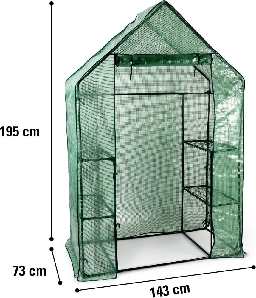 KINZO Zahradní foliovník se vstupem 6 polic 195x73x143 mm ED-219566 - thumb (6)