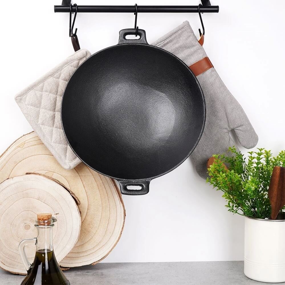 HIT Litinový WOK asijský na sporák, gril i oheň 31 x 8,5 cm HT-23460433 - thumb (8)