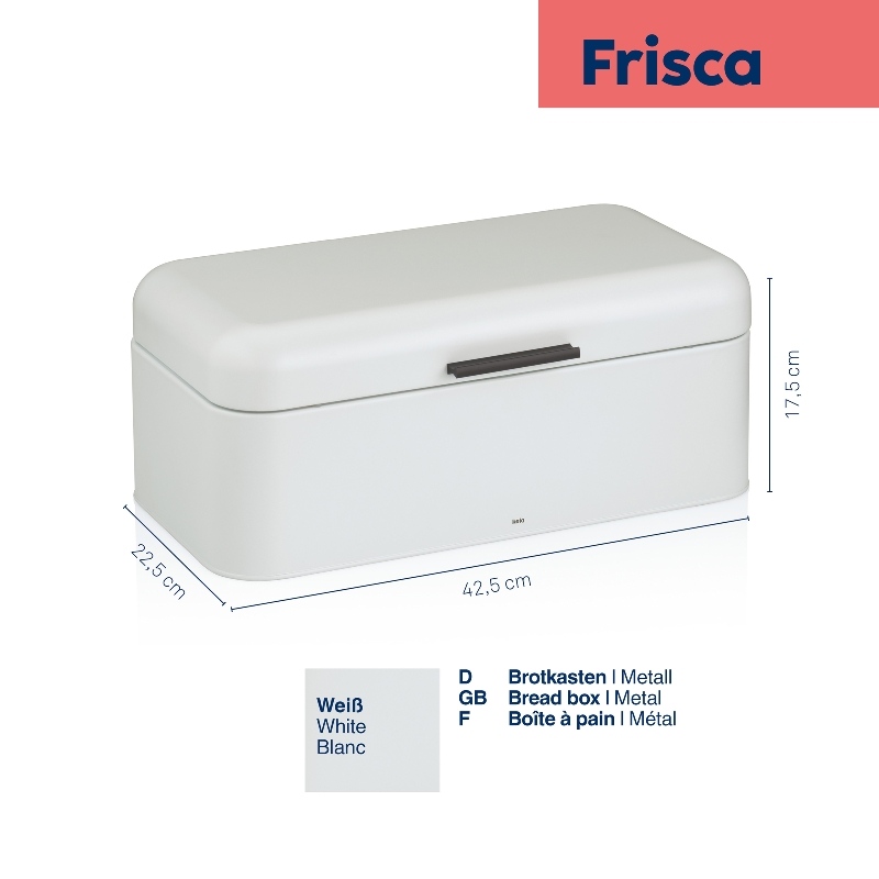 Chlebník Frisca kov, bílá 42,5x22,5x17,5 cm
 KL-12839 - thumb (4)