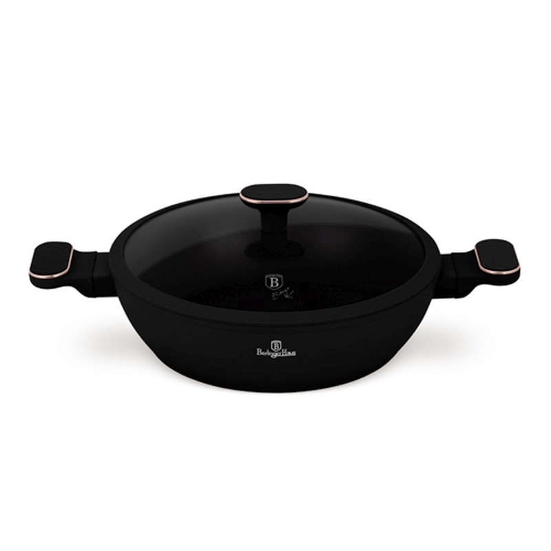 BERLINGERHAUS Pánev hluboká s titanovým povrchem a poklicí 28 cm Black Rose Collection LP-BH-250
