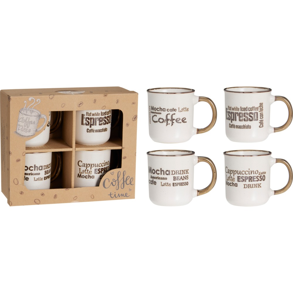 EXCELLENT HOUSEWARE Sada hrnků kamenina 4 ks 200 ml KO-Q75102910