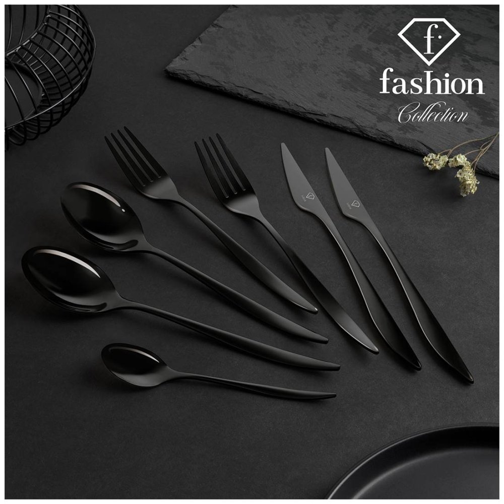 Fashion TV by BerlingerHaus Sada příborů 24 ks nerez Matte Black FTV-0084