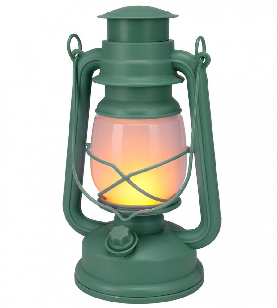 PROGARDEN Lucerna s LED plamenem 24 cm zelená KO-CX2000500zele