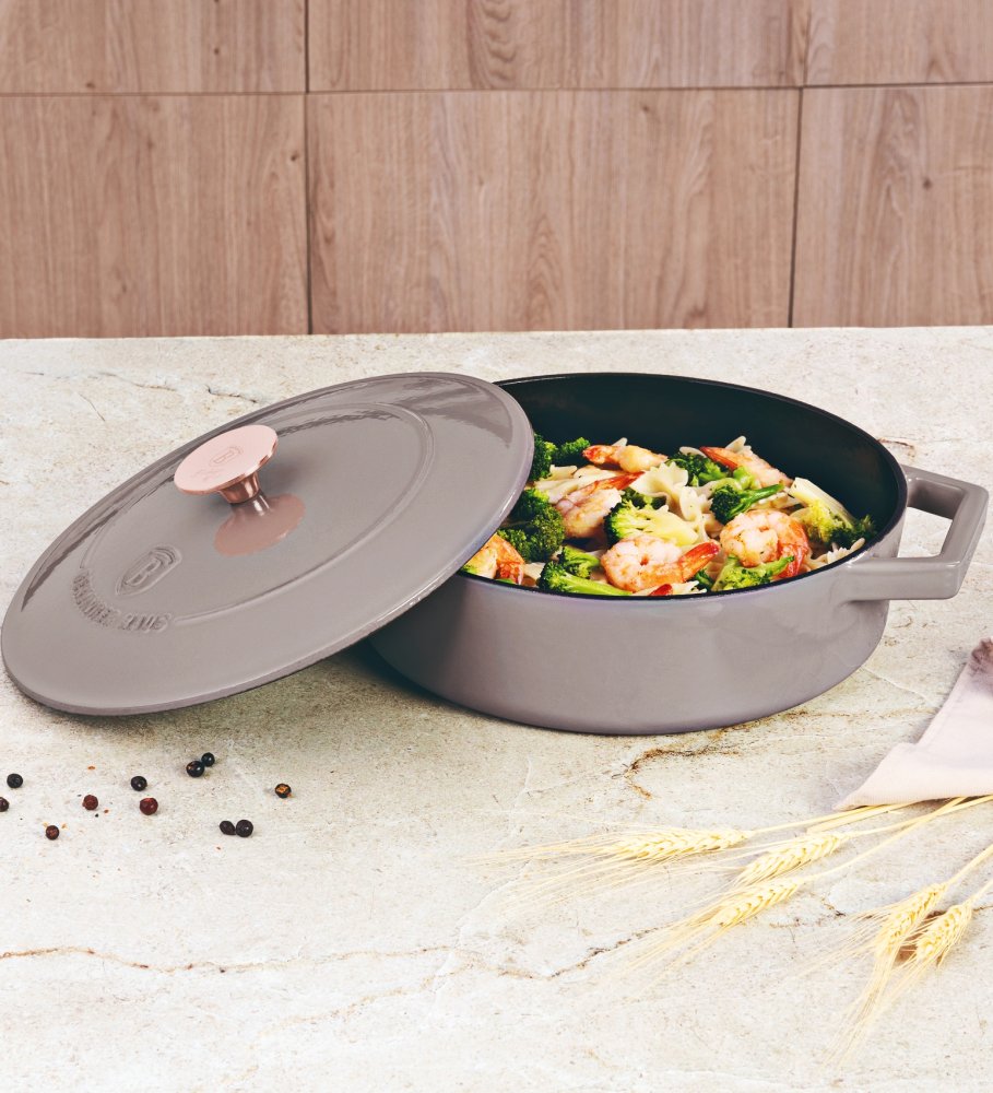 BERLINGERHAUS Pekáč litinový s poklicí 26 cm Taupe Collection BH-6527
