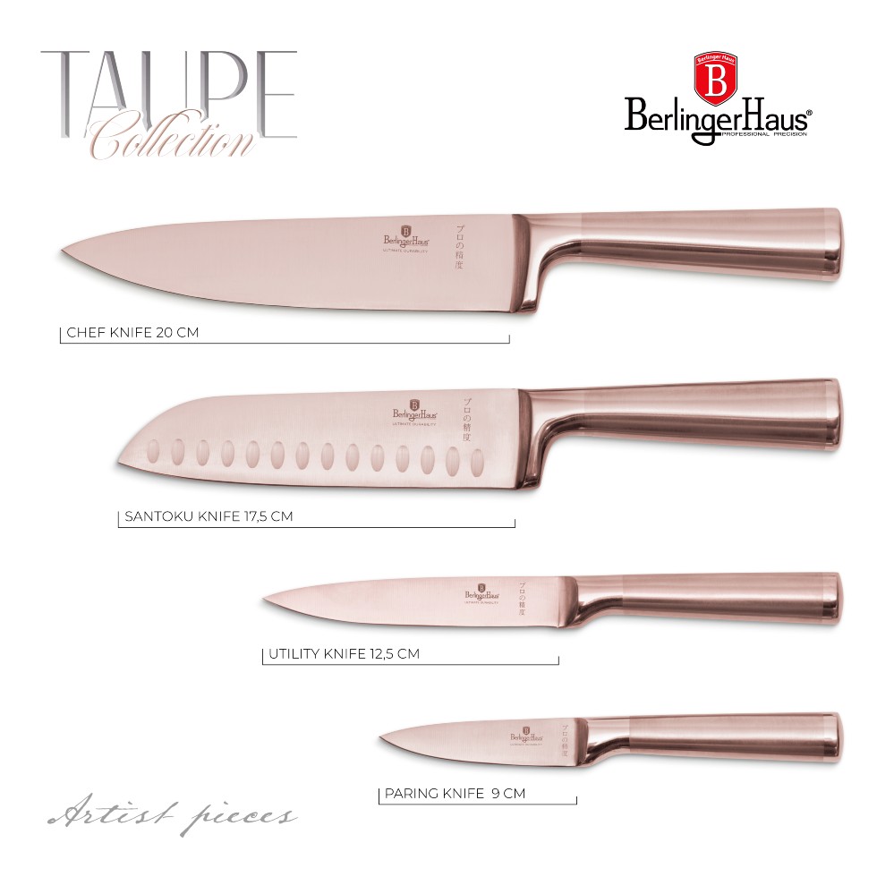 BERLINGERHAUS Sada nožů nerez 4 ks Taupe Collection BH-2977