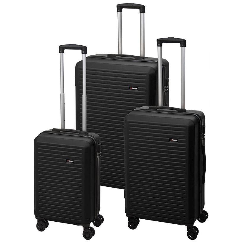 PROWORLD Sada cestovních kufrů 3 ks  50 / 60 / 70cm černá KO-DG4700050