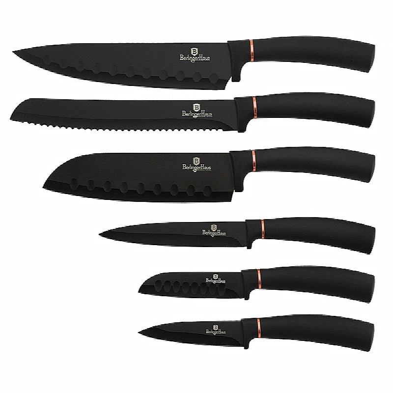 BERLINGERHAUS Sada nožov s nepriľnavým povrchom 6 ks Black Rose Collection BH-2337