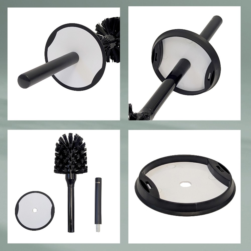 KELA WC sada Milos PP plast průměr 9,5 x 36,5 cm bílá / černá KL-24316