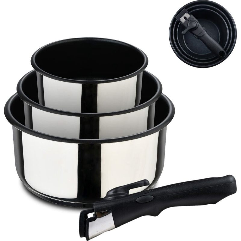 Bergner Sada pánví nerez s nepřilnavým povrchem  Click&Cook 3 ks 16, 18, 20 cm BG-32293-MM