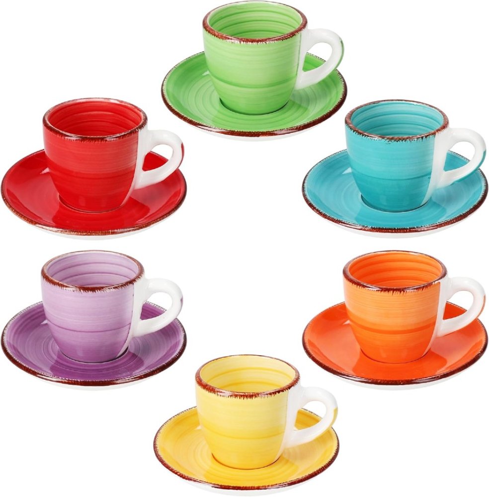HIT Hrnky na espresso s podšálky sada 12 ks 90 ml COLOURS HT-24326774 - thumb (3)