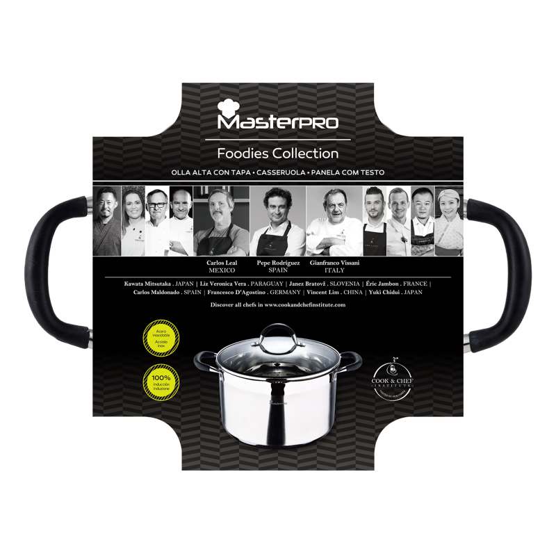 MASTERPRO Hrnec s poklicí nerez FOODIES 28 cm 9,5 litru BGMP-1506-BK - thumb (1)