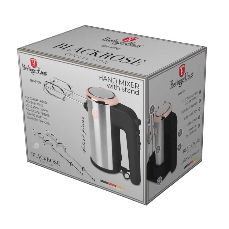 BERLINGERHAUS Ruční šlehač se stojanem Black Rose Collection BH-9739