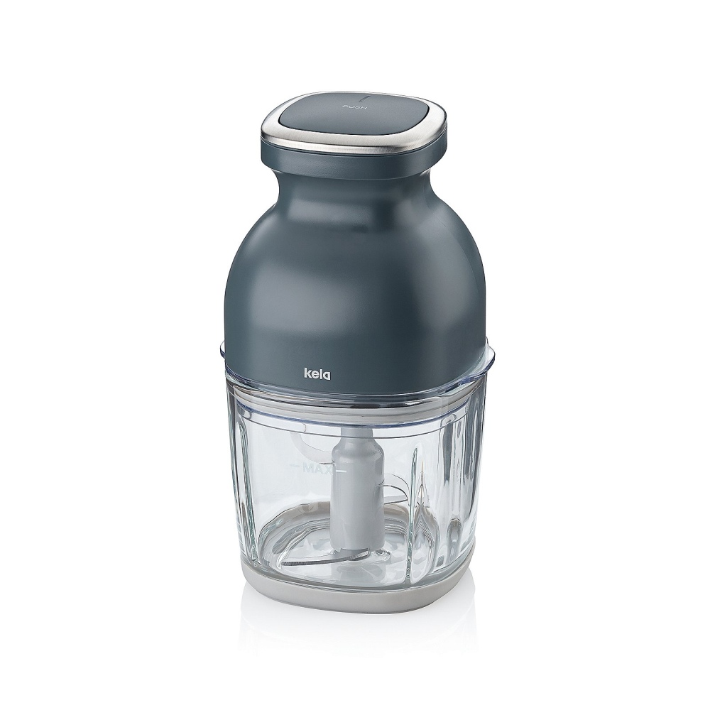 KELA Elektrický sekáček sklo tmavě 0,8l 12,5 x 12 x 22,5 cm  šedá KL-10130