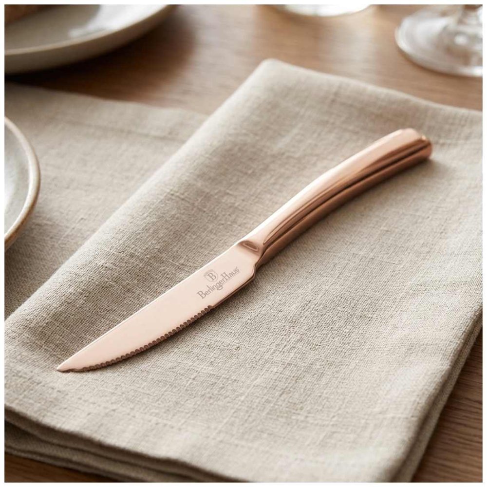 BERLINGERHAUS Sada příborů se steakovým nožem 42 ks nerez leštěný povrch Rosegold Collection BH-3087