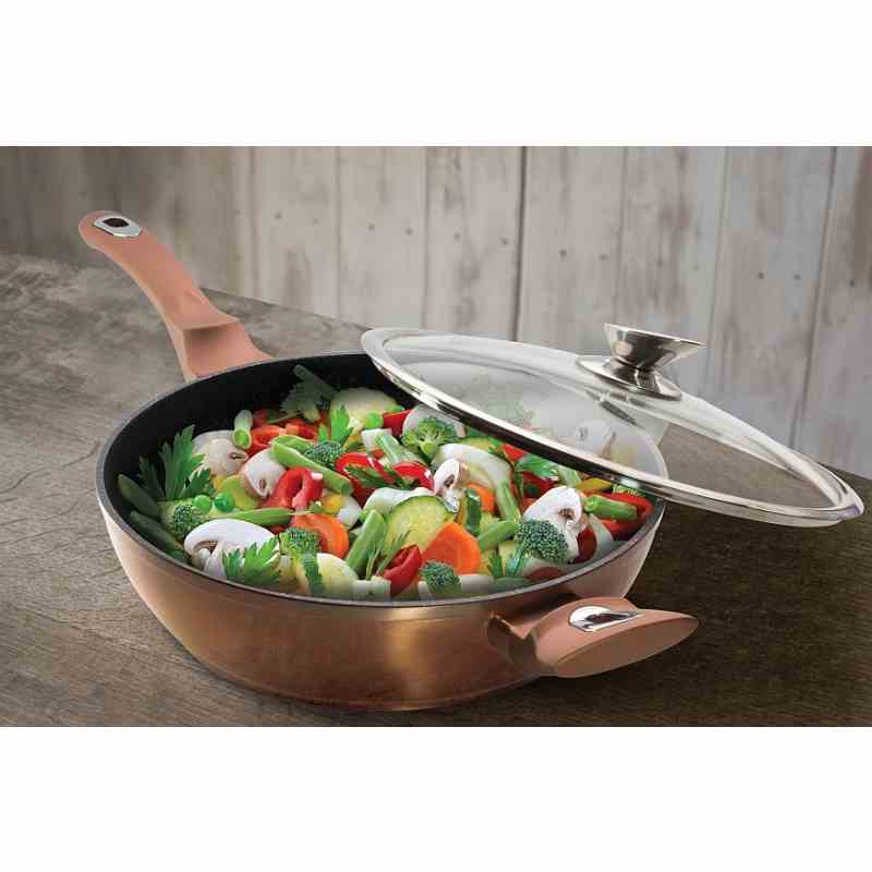 BERLINGERHAUS Pánev hluboká s mramorovým povrchem a poklicí 28 cm Rosegold Metallic Line BH-1518 - thumb (8)