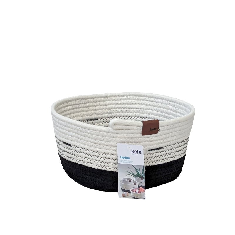 KELA Košík Hedda 28 cm zmes bavlna/polyester bielo-čierna KL-24458