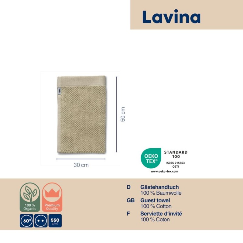 KELA Ručník pro hosty LAVINIA 100% bavlna béžová 30x50cm KL-23933
