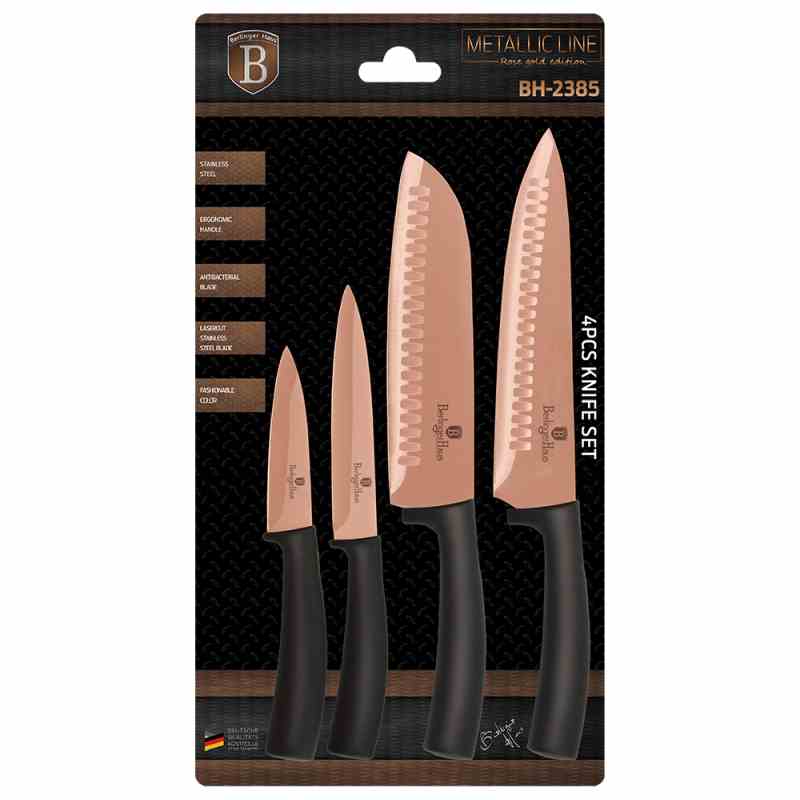 BERLINGERHAUS Sada nožů s nepřilnavým povrchem 4 ks Rosegold Metallic Line BH-2385
