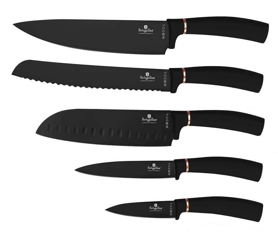 BERLINGERHAUS Sada nožů s magnetickým držákem 6 ks Black Rose Collection BH-2884