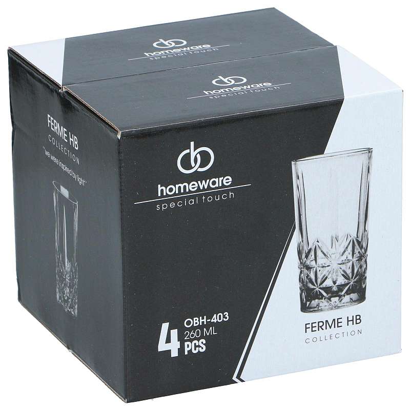 HOMEWARE Sklenice na drink broušené sada 4 ks 260 ml ED-515497 - thumb (3)